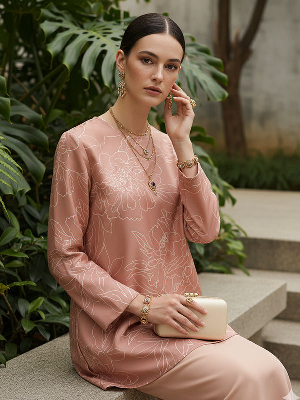BAJU KURUNG PAHANG MODEN KAIA (DUSTY PINK)